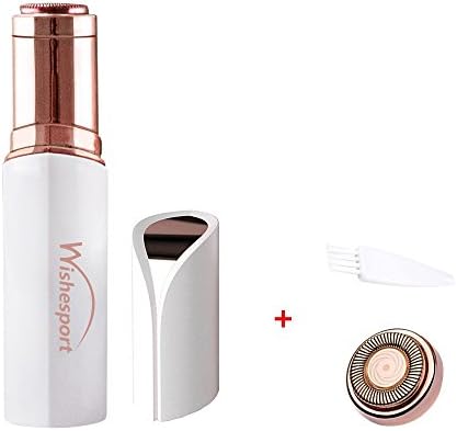 Facial Hair Removal,Free Hair Remover Replacement Head,Wishesport Portable Facial Electric Travel Hair Removal-Mini Shave Hypoallergenic Shaver Device for Woman Face Chin Lip Body,Battery Not Included