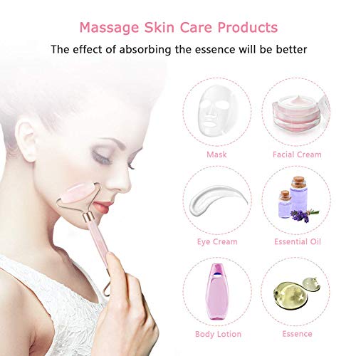 Jade Roller Gua Sha Scraping Massage Tool, 100% Natural Anti-aging Facial Massage Jade Set for Facial Eye Neck Skin Care