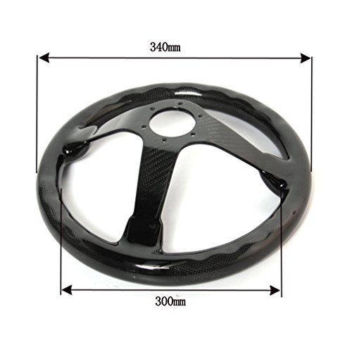 Hiwowsport Carbon Fiber Racing Steering Wheel 300mm Diameter Bolts