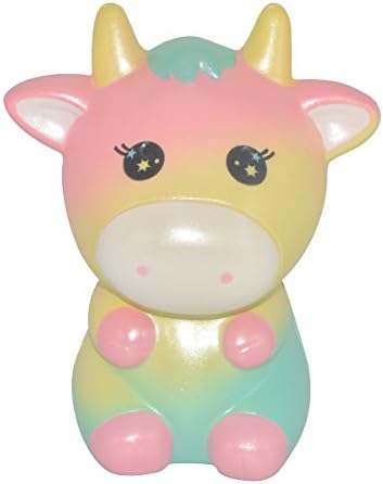 Areedy Squishy Galaxy Cow Soft Slow Rising Scented Squishies Toys Animal(Rainbow)