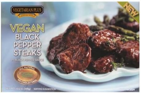 Vegetarian Plus Vegan Black Pepper Steak, 10.5 Ounce -- 12 per case.