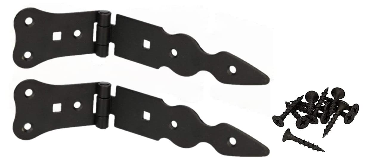 Kotarbau® Set of 2 Shutter Hinges, 150 mm, Gate Hinge, Door Hinge, Throw Hinge, Cross Hinge, Black, Rustproof, Garden Gate Hinge, Building Fittings, Robust — image 1