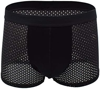iooico Men's 1 & 4 Pack Boxer Shorts, Mesh Breathable Underwear Soft Stretch Trunks Underpants
