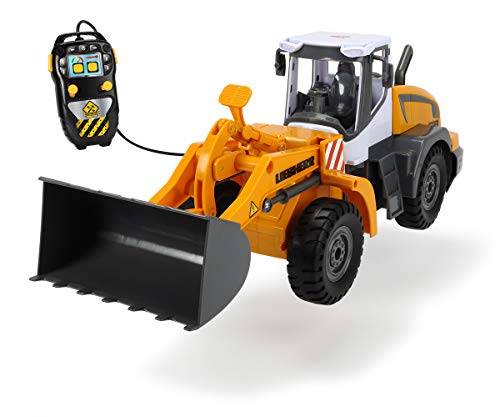 Dickie Toys Liebherr Radlader, Typ L538, Spielzeugradlader mit Kabelfernsteuerung, Fahrfunktion, Heben und Senken des…