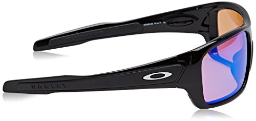 Oakley Men's Turbine Polarized Rectangular Sunglasses, Polished Black & Prizm Deep Water, 65 mm