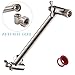 10 Inch Solid Brass Adjustable Shower Head Extension Arm Flexible Height & Angle Shower Arm Extender with Anti-Slip Gear, Brushed Nickel
