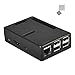 KuGi Raspberry Pi 3 Model B case PC Protective Case with 2x Heatsinks for Raspberry Pi 3 Model B+ ,Raspberry Pi 3 Model B, Pi 2 Model B & Pi Model B+ (Black)