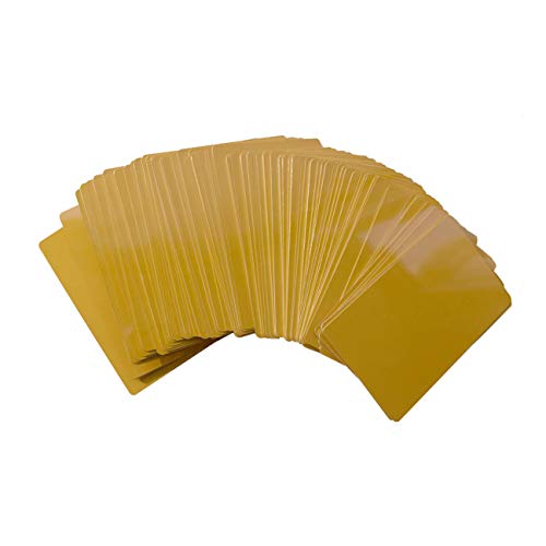 100pcs Gold Sublimation Metal Business Cards Laser Engraved Metal Business Cards Sublimation Blanks 3.4x2.1in Thicknes (0.30mm) (Gold)