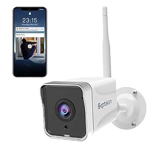 Security Camera Outdoor, Septekon 1080P WiFi Home Surveillance Camera, IP66 Waterproof FHD Night Vision Cameras with…