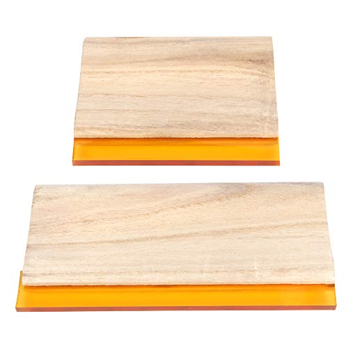 M-Aimee 2 Pieces 2 Sizes Screen Printing Squeegee, 75 Durometer Wooden Ink Scraper for Screen Printing - Thumbnail 2