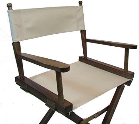 PERSONALIZED IMPRINTED Gold Medal Contemporary 30" Bar Height Walnut Frame Directors Chair - Natural
