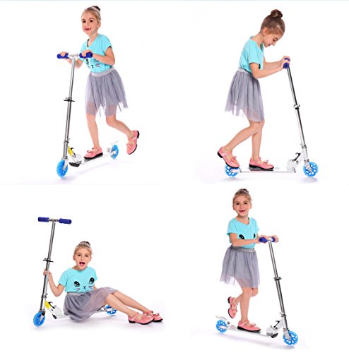 Fashine 2 Wheel 3 Level Adjustable Scooter with Led up Wheels for Kids Girls Boys 3- 10 Old, Christmas Toy Scooter