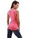 PattyBoutik Women V Neck Sleeveless Elastic Hem Blouse (Coral Pink Small)
