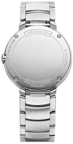 Baume-et-Mercier-Edelstahl-Promesse-Mercier-Damen-Mutter-Uhr-Pearl-Baume-Stahl-Zifferblatt-et-der