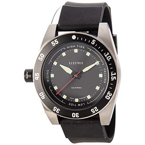 Electric Tide Men's Dive Watch with Luminous Hands and Tide Indicator Black