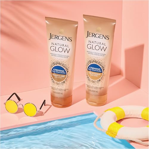 JERGENS NATURAL GLOW + FIRMING DAILY MOISTURIZER MEDIUM TO TAN SKIN TONES 7.5OZ