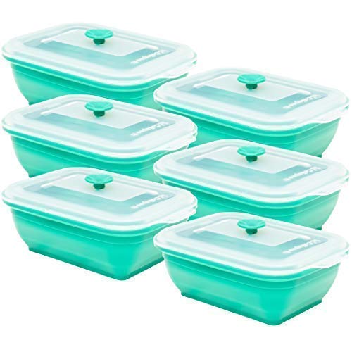 Collapseit Silicone Food Storage Containers BPA Free Airtight Silicone Lids Collapsible Lunch