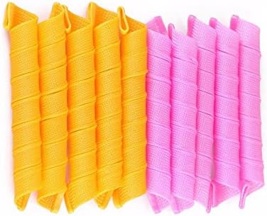 Professional Natural Hair Curlers w/ Hooks (40-Piece Set) Heatless Spiral Styling Tools | DIY Home, Portable Travel | Creates Soft, Beautiful, Big Curls | Girls, Teens, Women