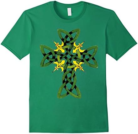 Men's St Patricks Day Celtic Cross T-Shirt XL Kelly Green