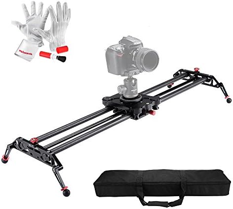 Pergear S80 31.49Inch Carbon Fiber DSLR Camera Track Slider Load Bearing 5kg/176.37oz DV Video Stabilization System