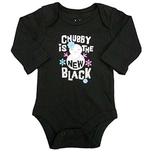 Garanimals Infant Girls Chubby Is The New Black Creeper Holiday Bodysuit 12m