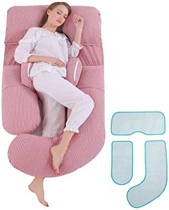 pillow THBEIBEI Cotton Fiber Breastfeeding Maternity Multifunction Four Seasons Available U Shape Support Cushion With Cold Mat Freely Combined And Disassembled 175 * 80 cm cold Mat