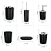 Bathroom Set 6 Pieces Plastic Bathroom Accessories Set Ensemble Set Toothbrush Holder,Toothbrush Cup,Soap Dish,Lotion Dispenser,Toilet Brush with Holder,Trash Can with Drawstring Garbage Bags