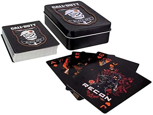Call of Duty Black Ops 4 Playing Cards | COD Logos & Emblem Cards | Includes Embossed Premium Metal Storage Tin | Poker Card Set Plastic Coated