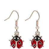 Cute Red Ladybug Dangle Earrings Animal Black Beetle Bugs Insect Stud Drop earrings for Women