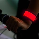 BSeen (TM), LED Slap Band, Glow bracelet, armband Glow in the dark (Red)