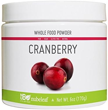 Nubeleaf Cranberry Powder - Non-GMO, Gluten-Free, Vegan Source of Antioxidants & Phytonutrients, Fiber, Vitamin C - Single-Ingredient Nutrient Rich Superfood for Cooking, Baking, Smoothies (6oz)