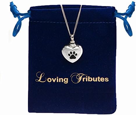 Pet Memorial Cremation Jewelry Necklace Pendant Urn and Chain Giftbag and Grief e-book