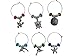 Wine Glass Charm - Beach Theme - Ring IDENTIFIERS- Set of 6 (Style 2)