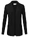 JJ Perfection Women's Open Front Knit Long Sleeve Pockets Sweater Cardigan, Awocal0212 black, X-Large
