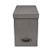 Bigso John Desktop File Box - Storage Solution and Document Organizer for Important Paperwork - Durable Hanging File Box with a Lid and Leather Handle - 7.4 in x 13 in x 10.4 in - Grey