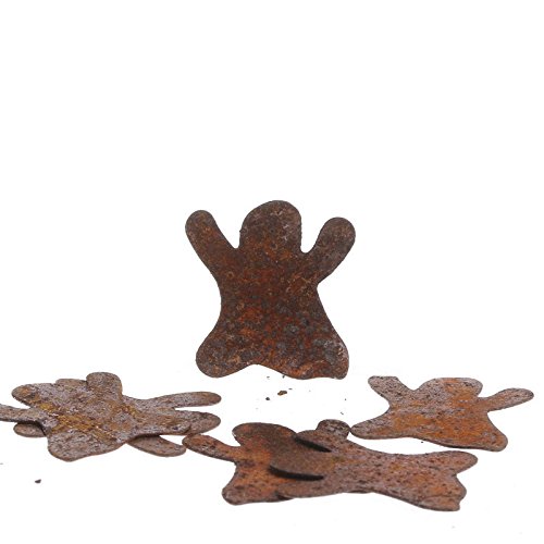Package of 36 Flat Back Tiny Rusty Tin Ghost Cutouts for Seasonal Decor and Crafting