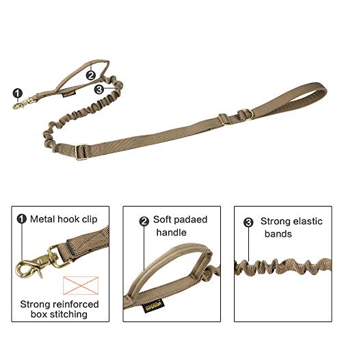 Excellent Elite Spanker Tactical Bungee Dog Leash Military Adjustable Police Dog Training Leash