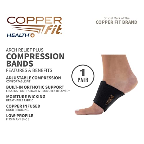 Copper Fit Health Unisex Arch Relief Plus with BuiltIn Orthotic Support, Black Pricepulse