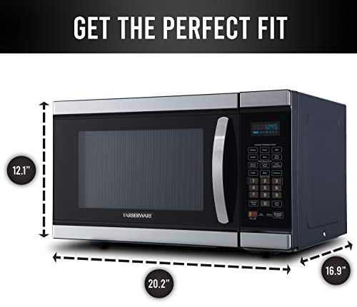 Farberware Gourmet FMO11AHTBKJ 1.1 Cu. Ft. 1100-Watt Microwave Oven with Smart Sensor Cooking and Inverter Technology, ECO Mode and Blue LED Lighting, Stainless Steel - Thumbnail 2