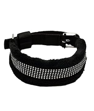 Pet Club51 Stylish Leather Dog Collar 1.25 Black -Large