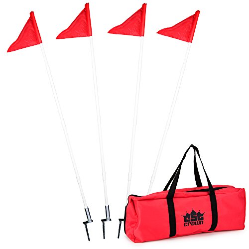 Set of 4 Large Collapsible Soccer Field Corner Flags - Includes Bonus Carrying Bag!