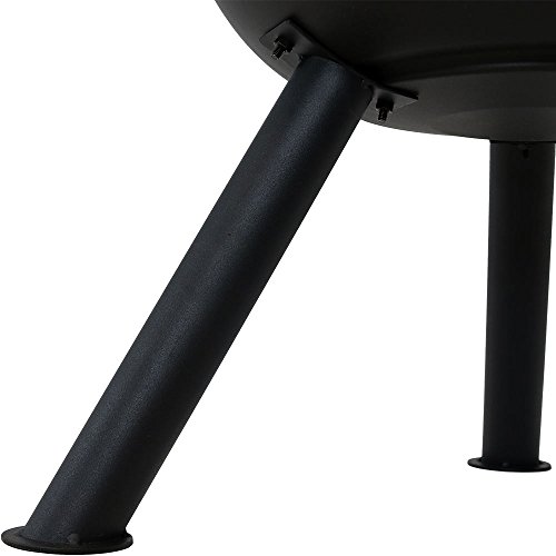 Sunnydaze Modern Chiminea - Steel Outdoor Wood-Burning Fire Pit - Large 5-Foot Black Fireplace - Durable Wood Grate - Quick & Easy Assembly - Perfect for Patio, Deck or Backyard Use