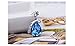 White Gold Plated Swarovski Crystal Elements Eternal Love Teardrop Pendant Necklace Fashion Jewelry for Women (Large Blue)