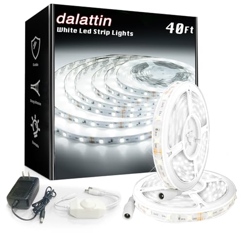 dalattin White LED Strip Lights 40ft 24V Dimmable