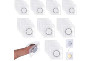 BINQER 40 Pcs Hidden Sew Magnetic Snap, PVC Covered, Flat Head, White, Magnetic Snap Fastener for Clothing, Bags, Wallets & D