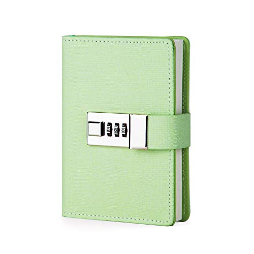 Lock Journal Combination Lock Writing Travel Diary a7 Mini Notebook Green