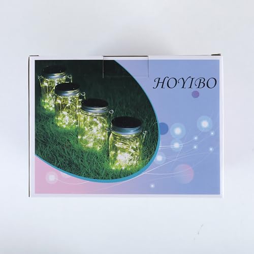Solar Garden Lantern - 4 Light Chains 30 Bulbs Vase with Handle - IP65 Waterproof Solar Lamp Rustproof Outdoor Indoor - Decoration for Party, Wedding, Bar, Gazebo, Patio