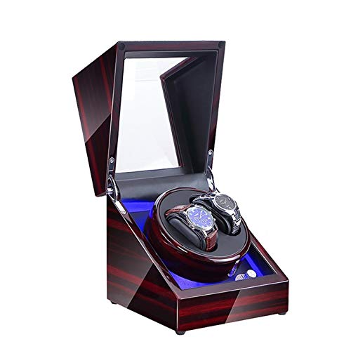 SLFFLS Boxes Luxury Wooden Winder Case Watches Partner Shaker Automatic Watch Winding Box with LED Lighting