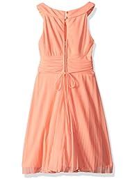 Sin palabras Big Jewled de las niñas Highneck corpiño encogido vestido plisada