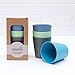 bobo&boo Bamboo Kids Cups Set of 4 Drinking Cups for Kids Eco Friendly Toddler Cups Without Lids ~ Non Toxic & Reusable ~ Great Gift for Baby Showers Birthdays & Preschool Graduations (Coastal)